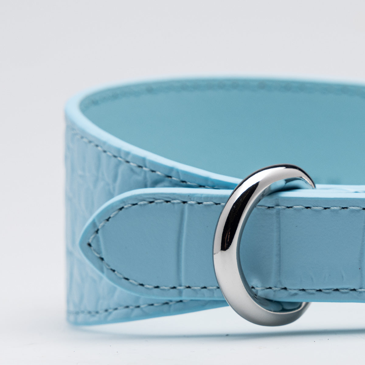 Niebieski Kołnierz Dla Psa Baby Blue Croco - Szeroki