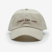 Beżowa czapka dżinsowa - Crazy Cat Lady