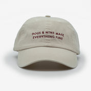 Beżowa czapka z dżinsu - Dogs & Wine Make Everything Fine