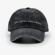 Czarna dżinsowa czapka - Anti-Social Dog Owner