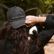 Czarna dżinsowa czapka - Anti-Social Dog Owner