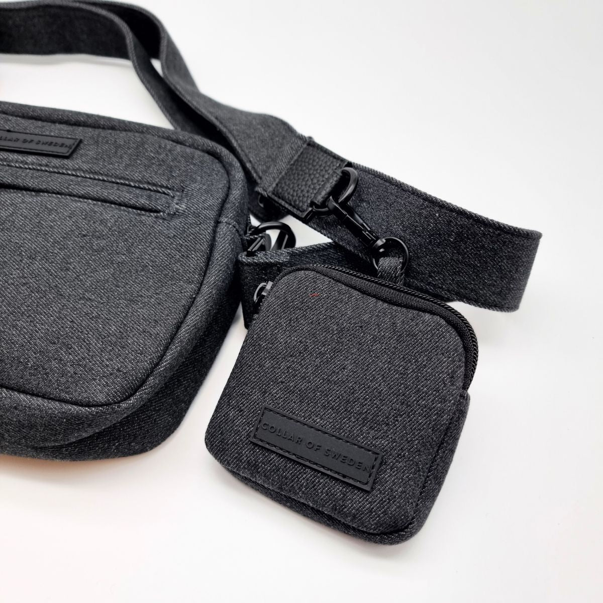 Czarna dżinsowa torba dla psa - Crossbody